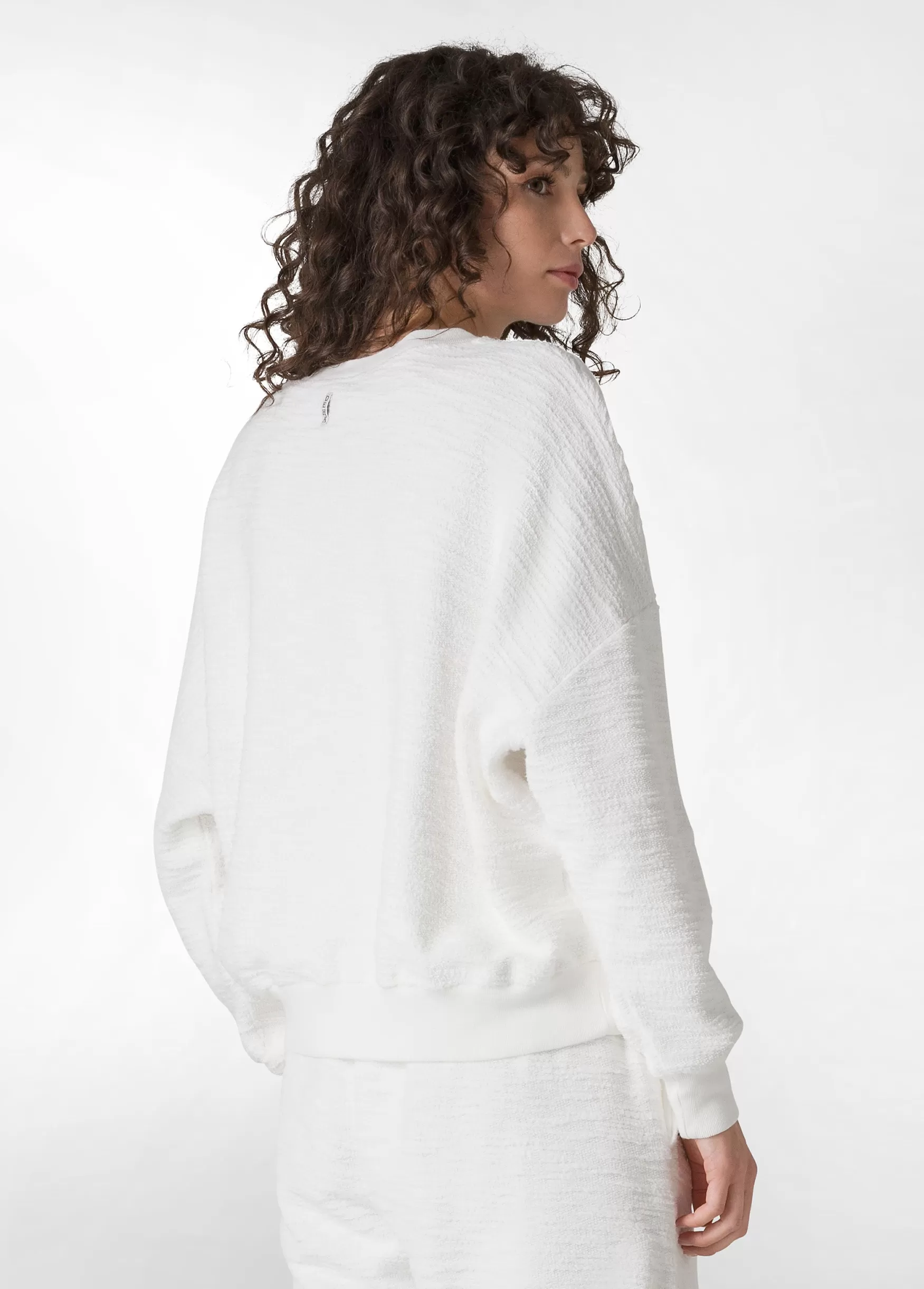 Shop DEHA Textured Graphic Sweatshirt White Milk White