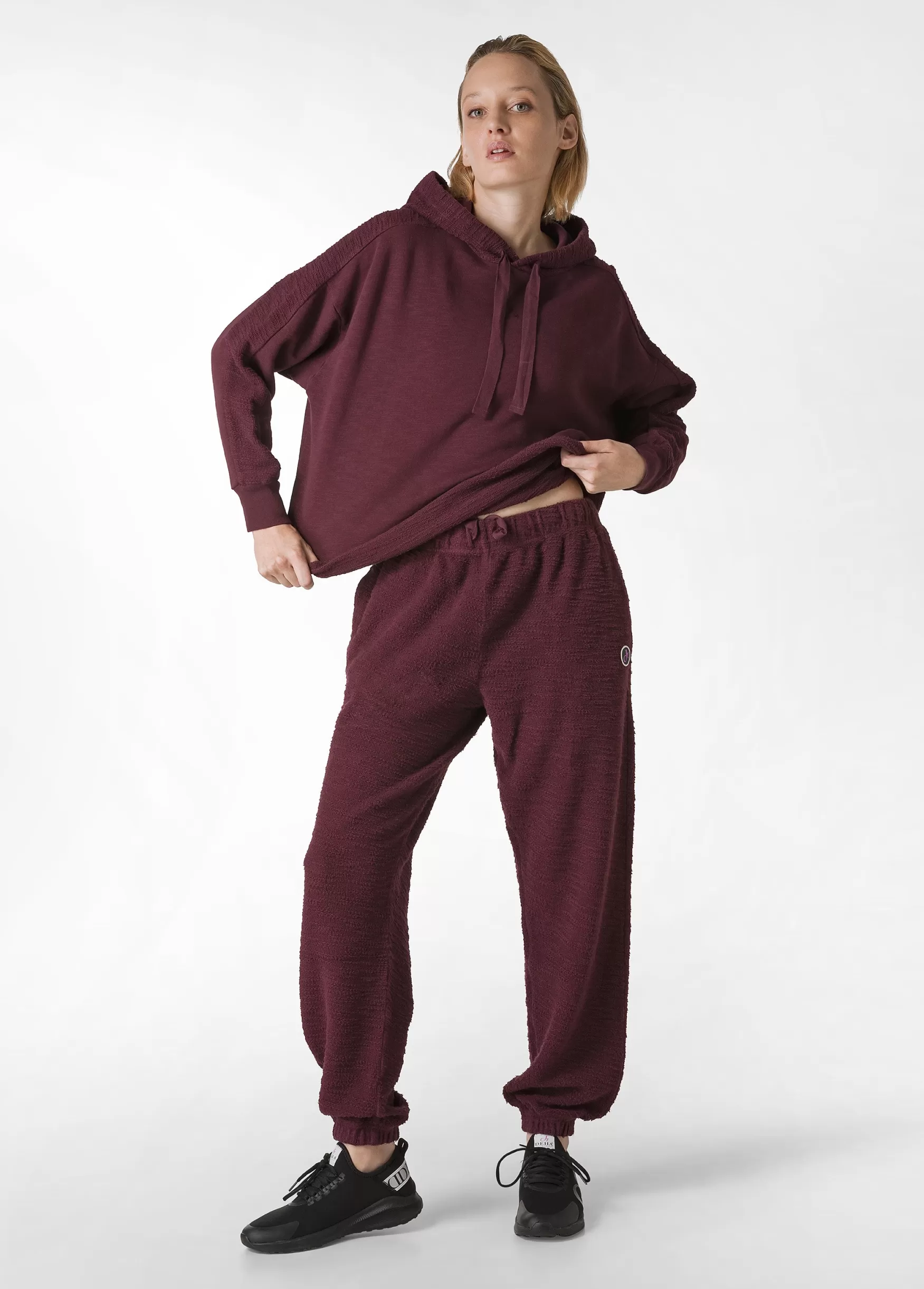 Outlet DEHA Textured Jogger Pants Red Tibetan Red