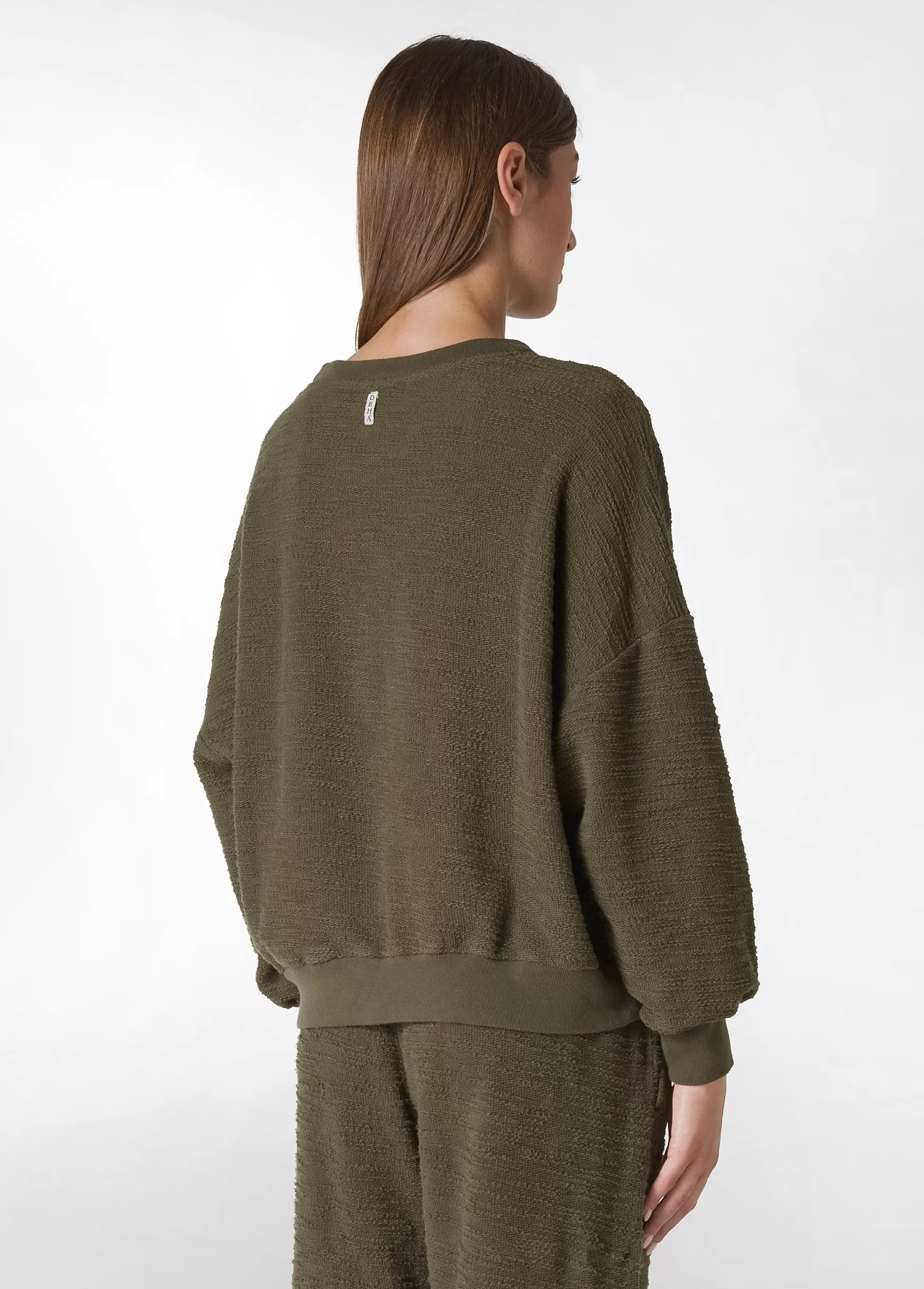 Best DEHA Textured Sweatshirt Green Olive Green