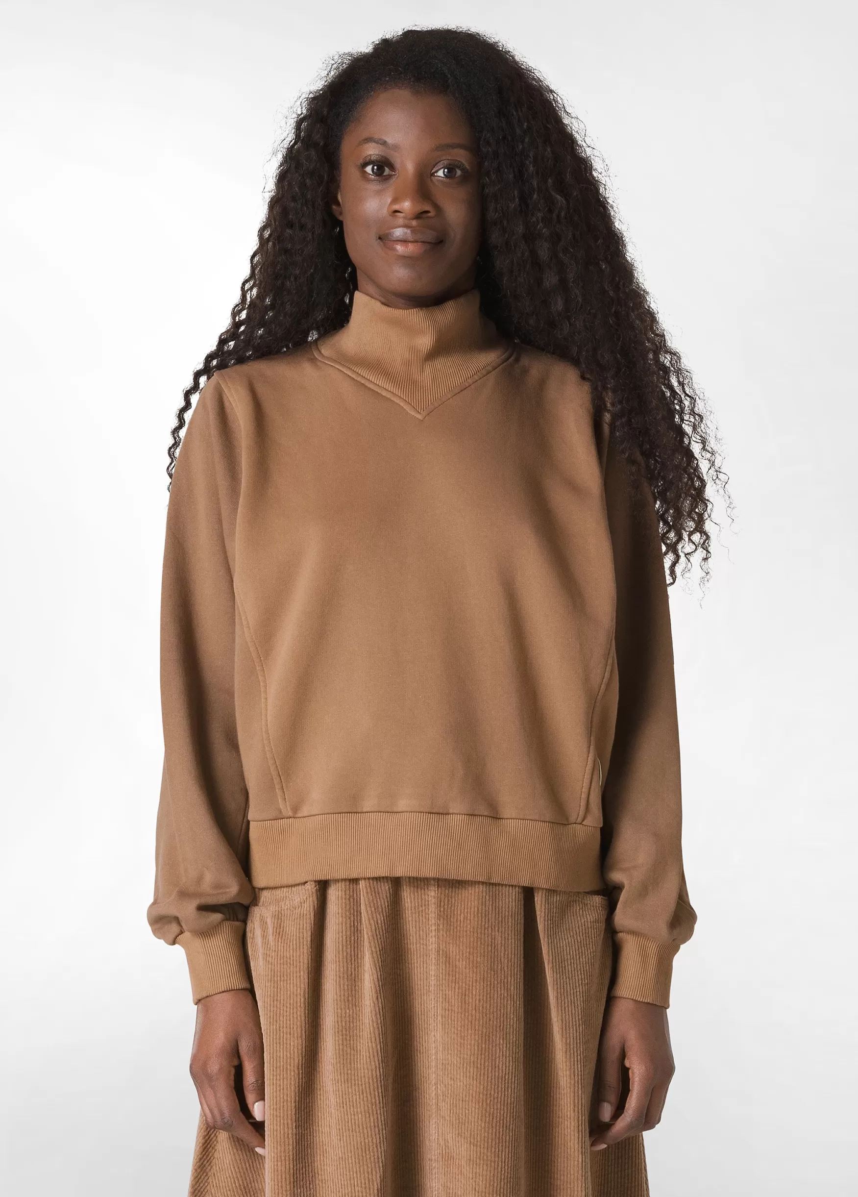 Clearance DEHA Turtle Neck Cosy Sweatshirt Brown Biscuit Brown