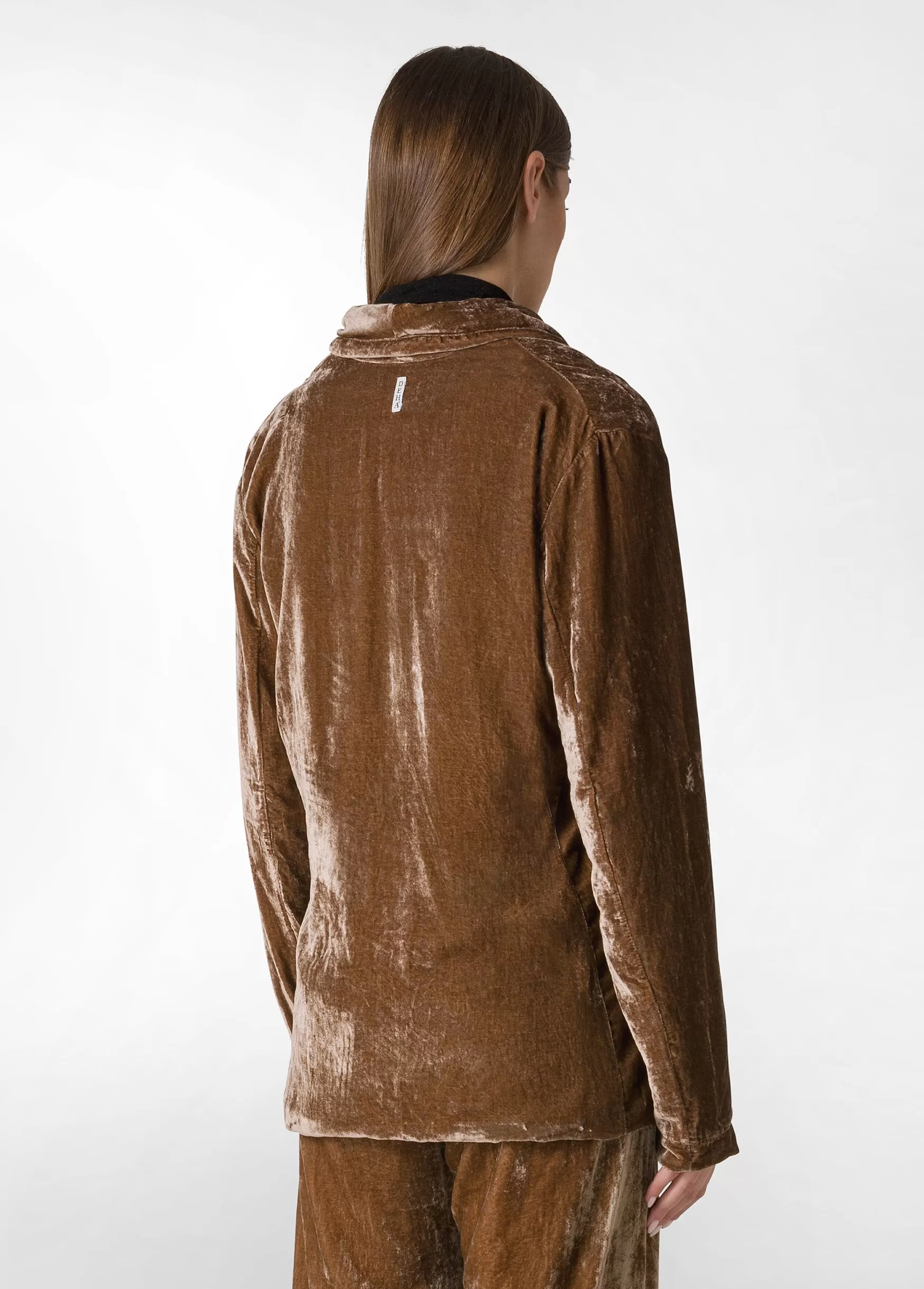 Fashion DEHA Velvet Blazer Brown Biscuit Brown