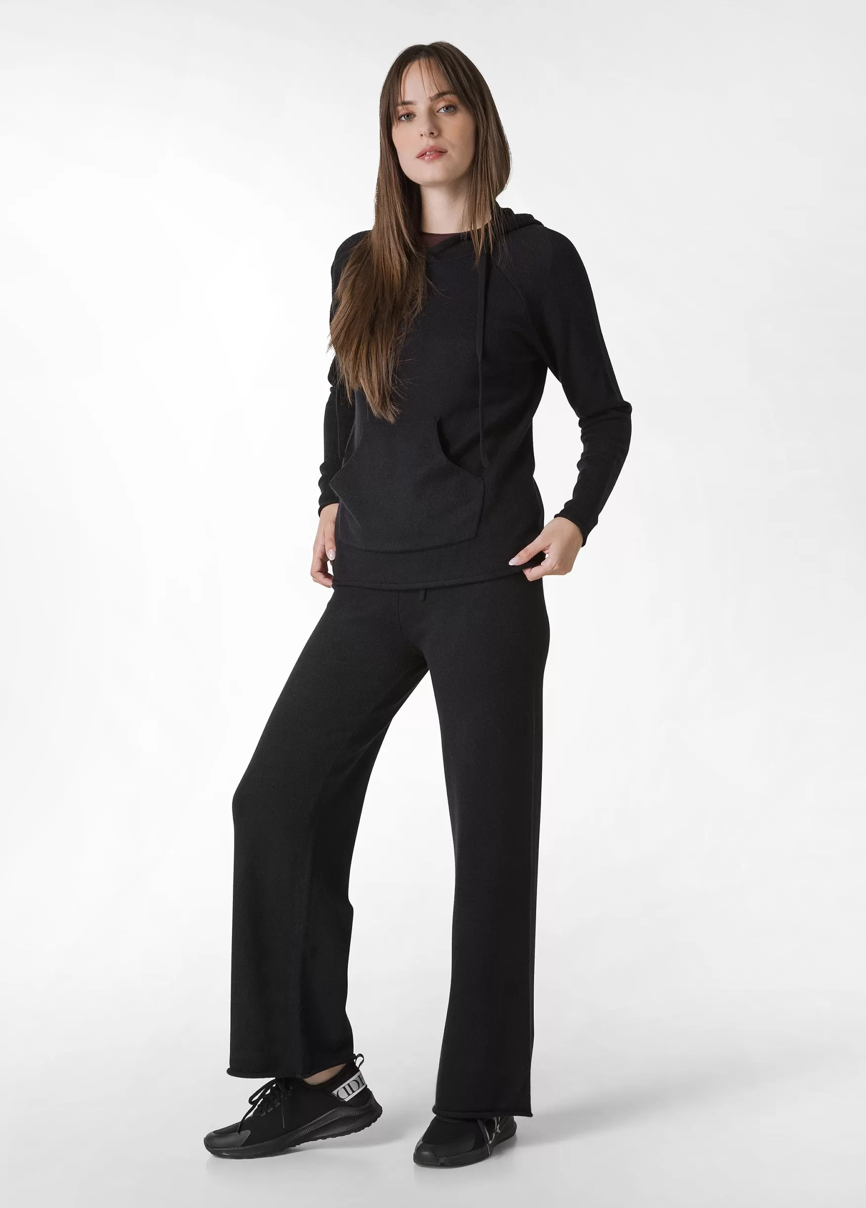 Shop DEHA Wide Leg Knitted Pants Black