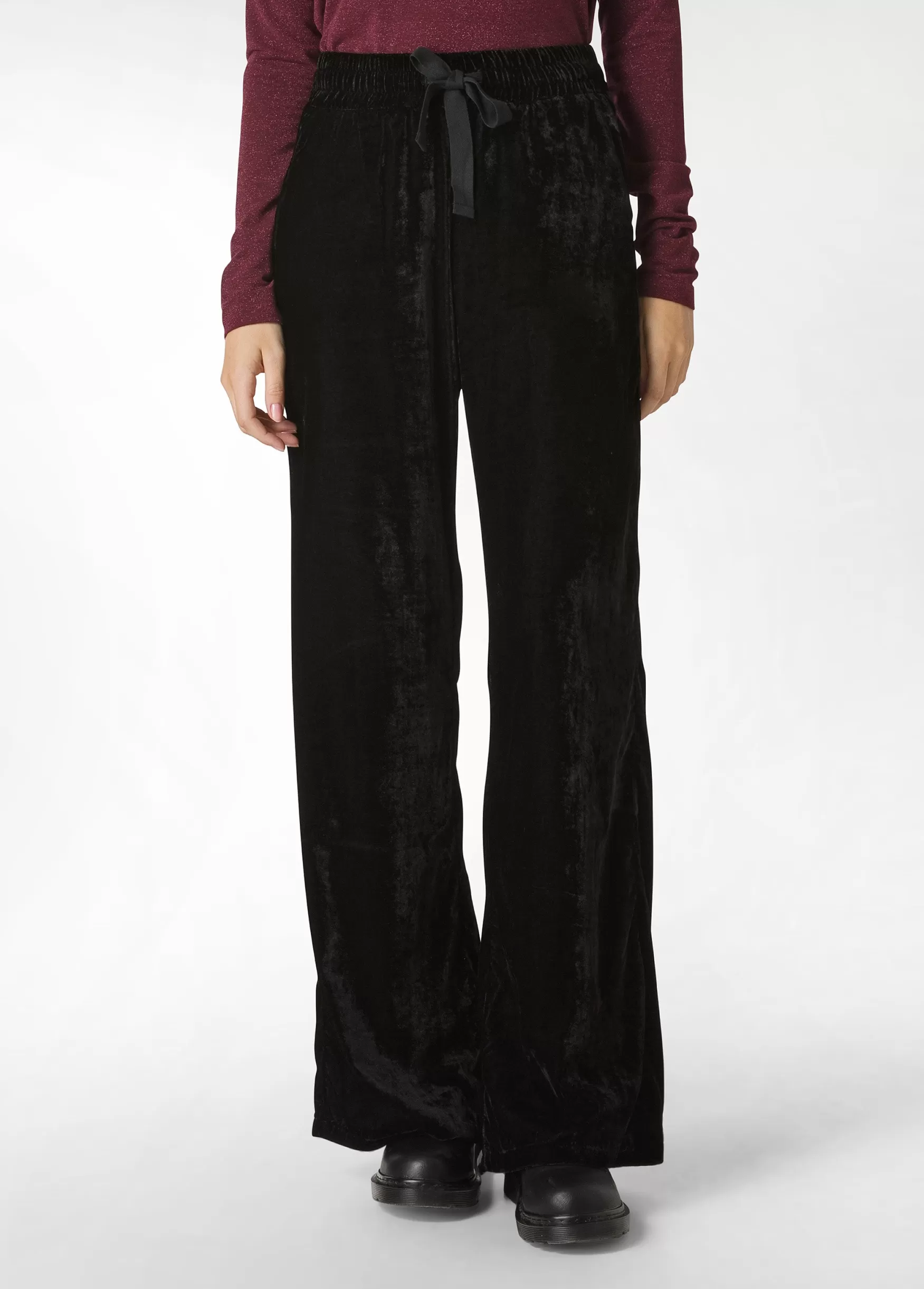 Discount DEHA Wide Leg Velvet Pants Black