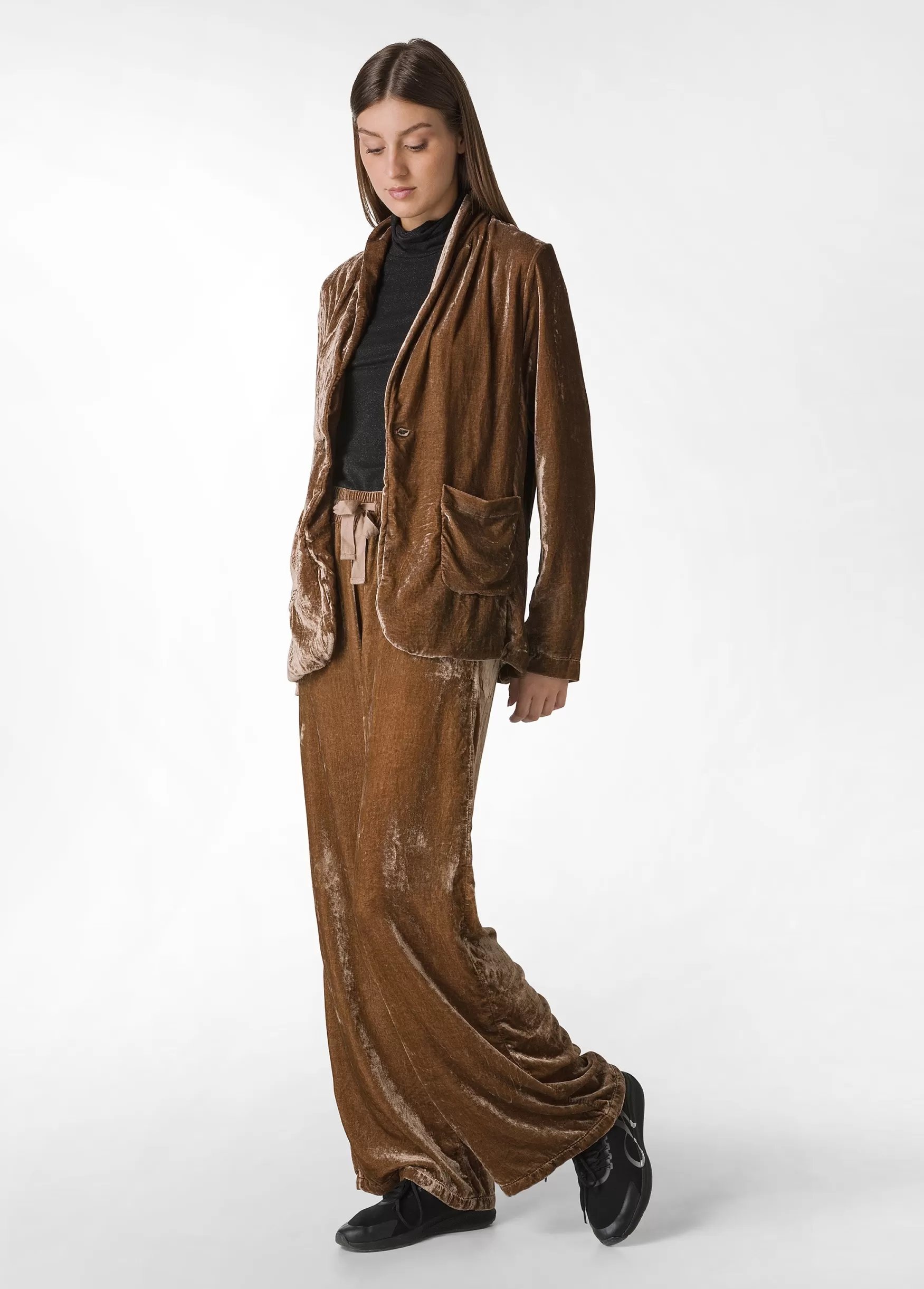 Discount DEHA Wide Leg Velvet Pants Brown Biscuit Brown