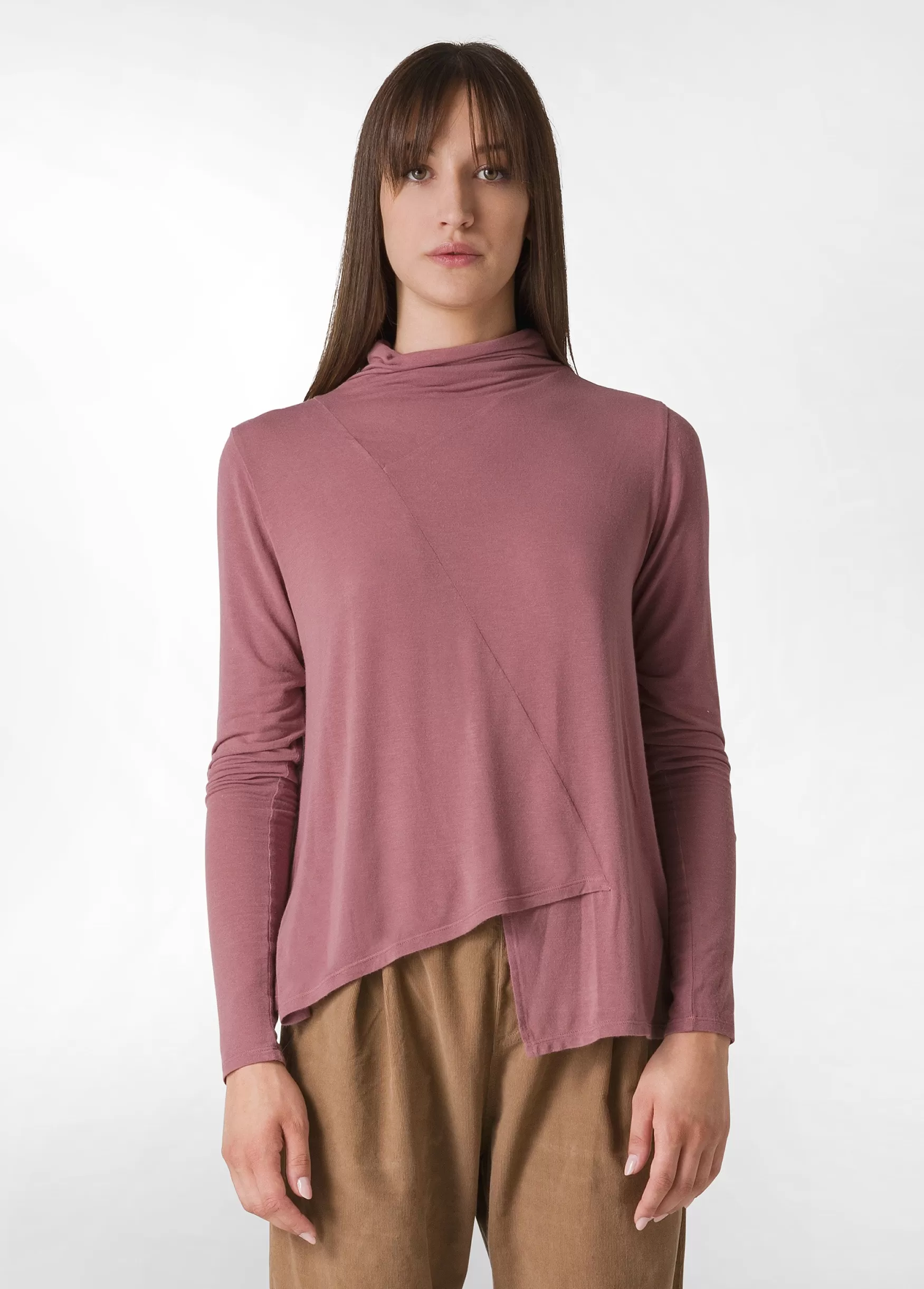Outlet DEHA Wooly High Neck T-Shirt Pink Deco' Rose
