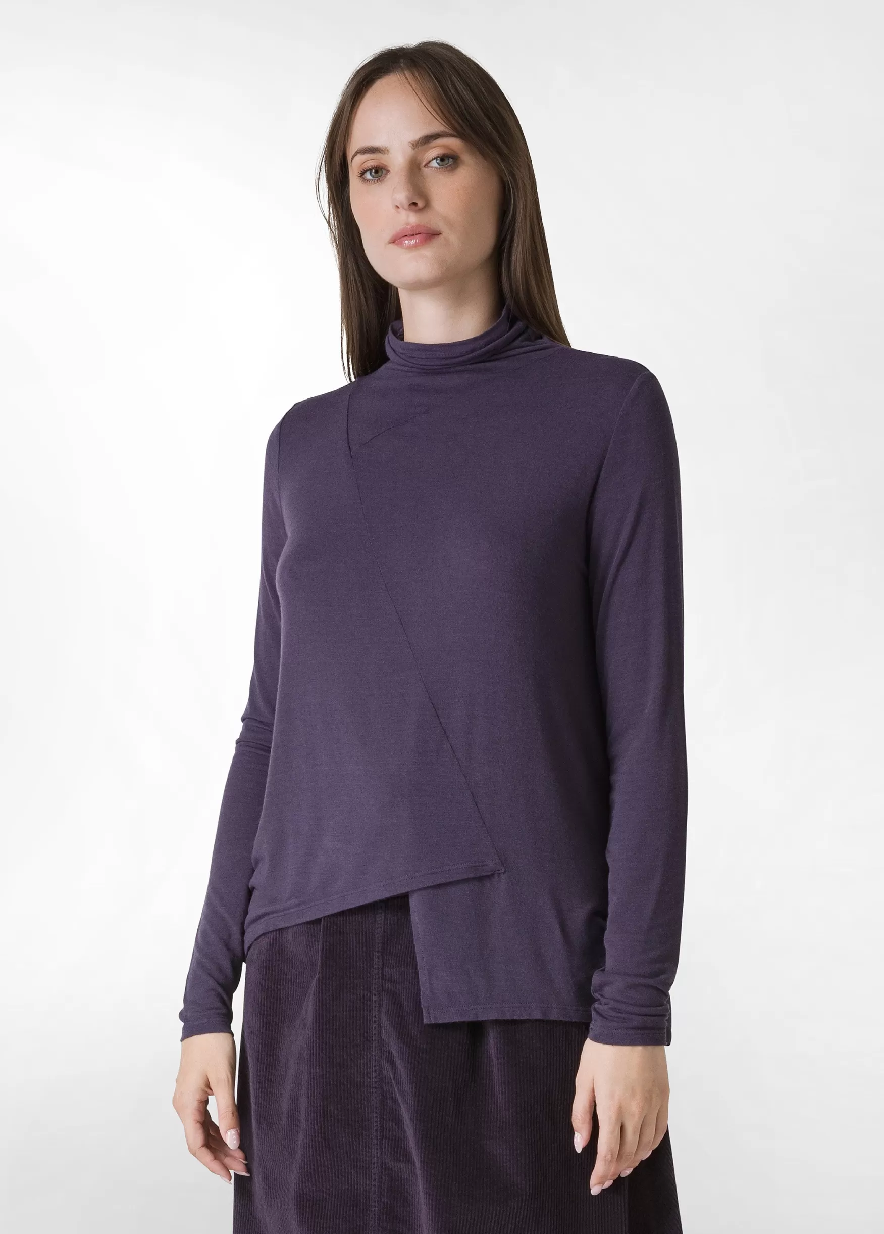 Online DEHA Wooly High Neck T-Shirt Purple Aubergine Violet