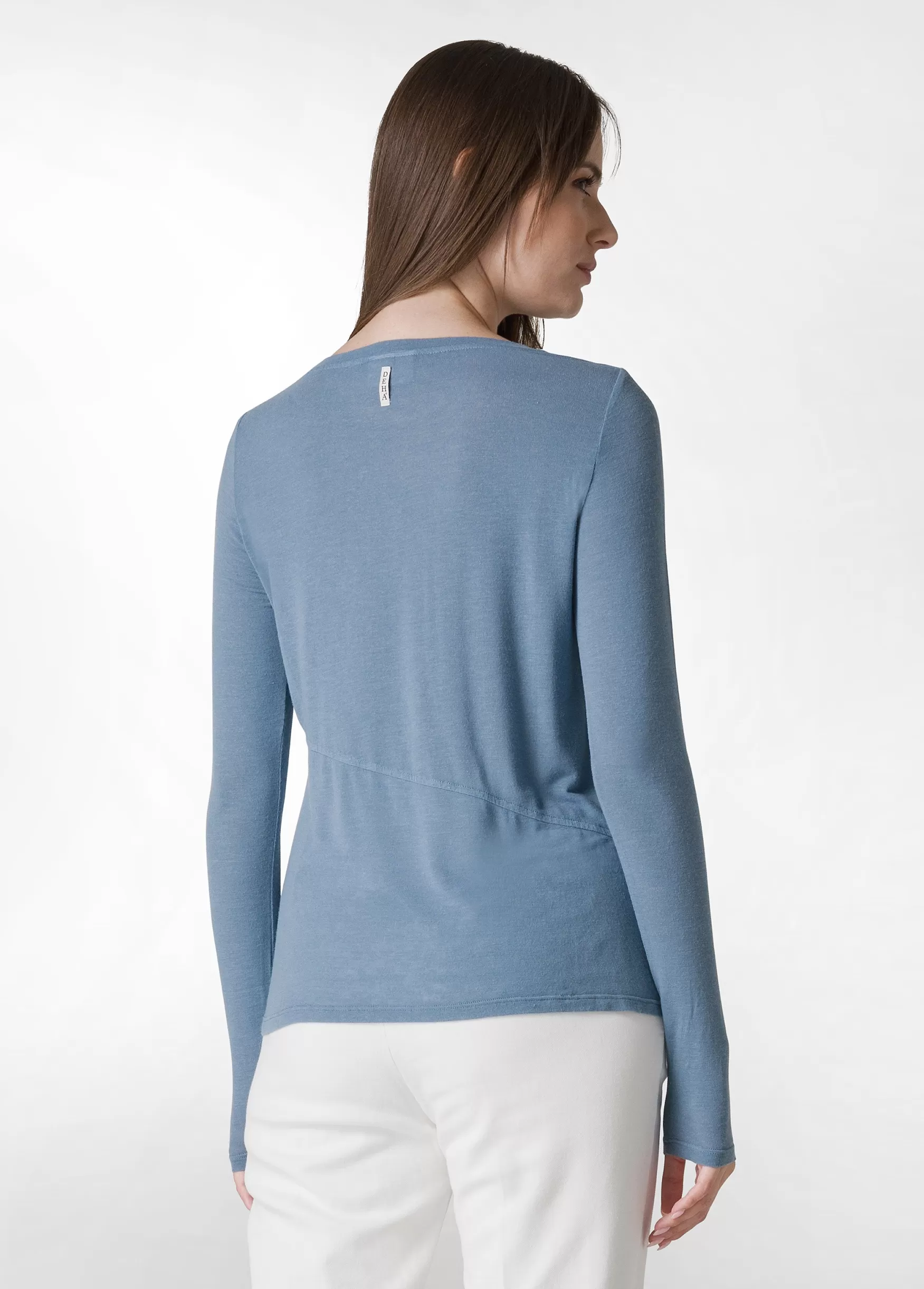 Fashion DEHA Wooly Long Sleeve T-Shirt Blue Midblue