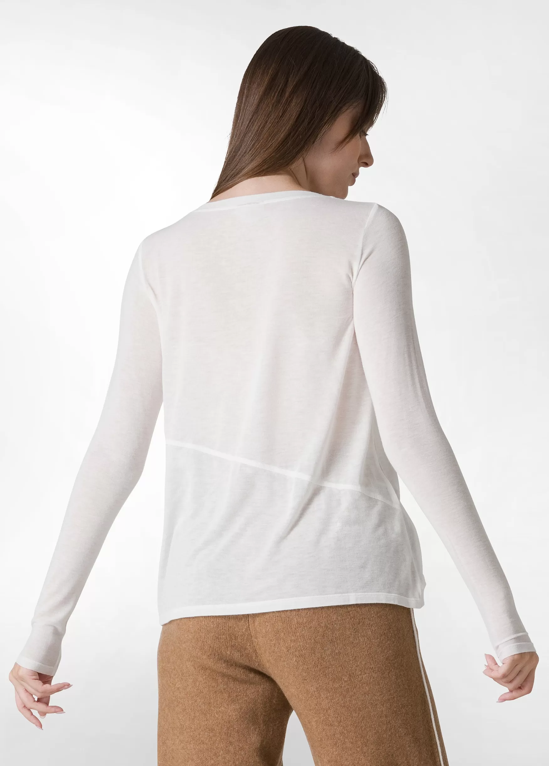 Best DEHA Wooly Long Sleeve T-Shirt White Milk White