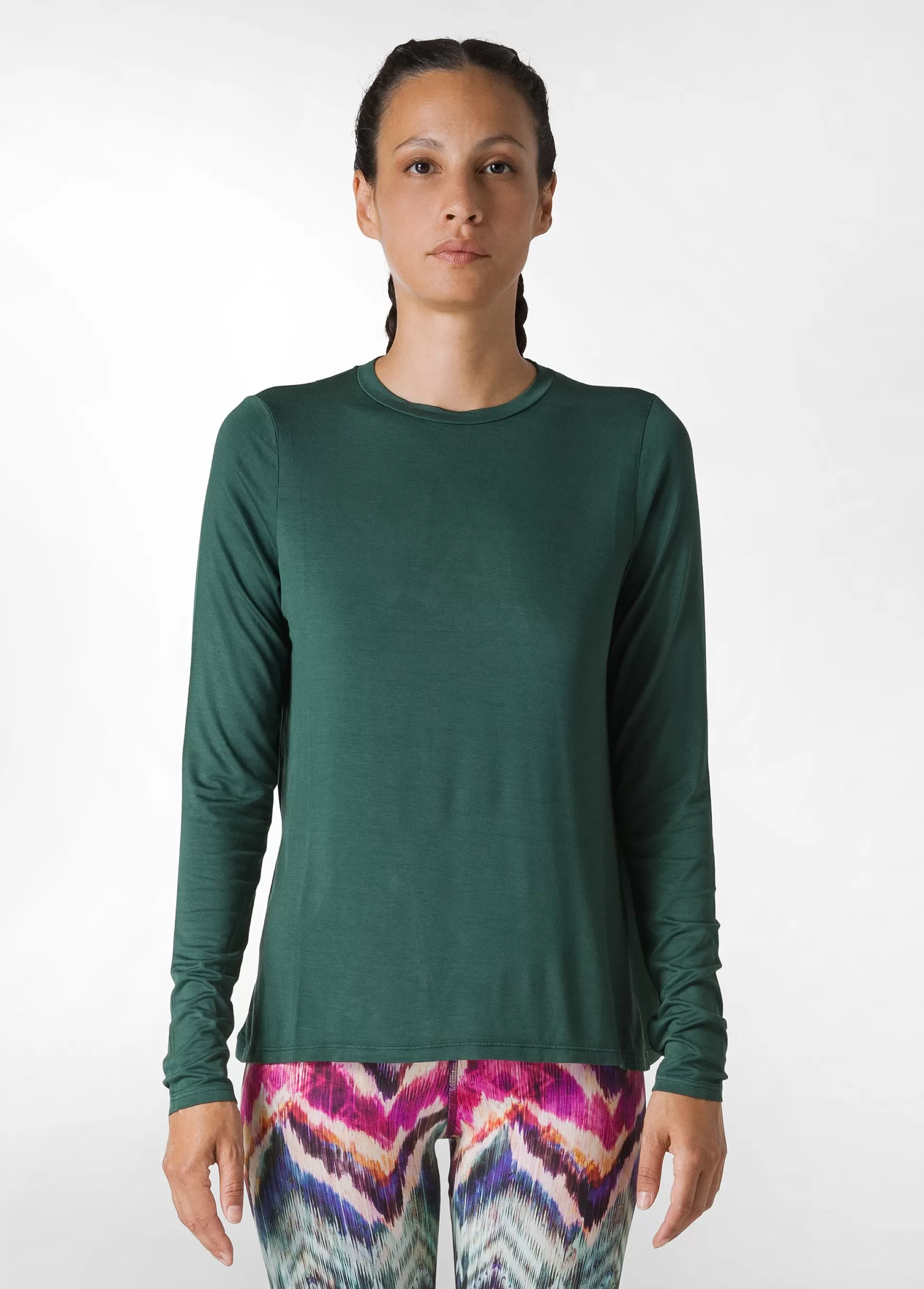 Clearance DEHA Yoga Long Sleeve T-Shirt Green Forest Green