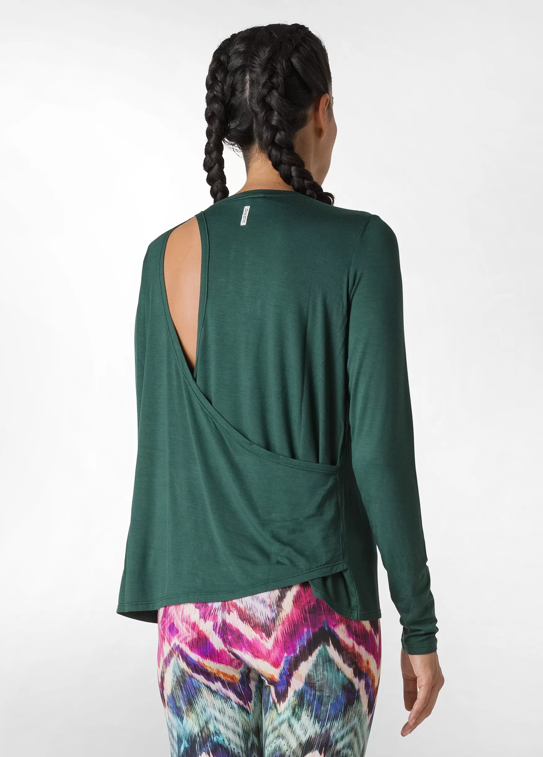 Clearance DEHA Yoga Long Sleeve T-Shirt Green Forest Green