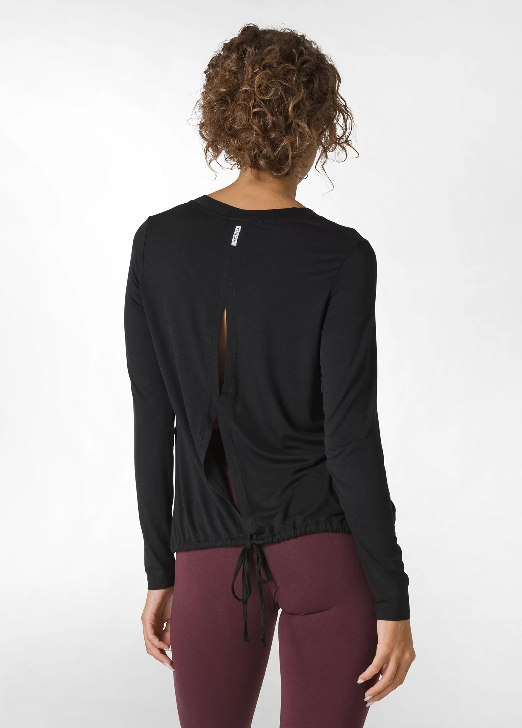 Shop DEHA Yoga Long Sleeve Viscose Top Black