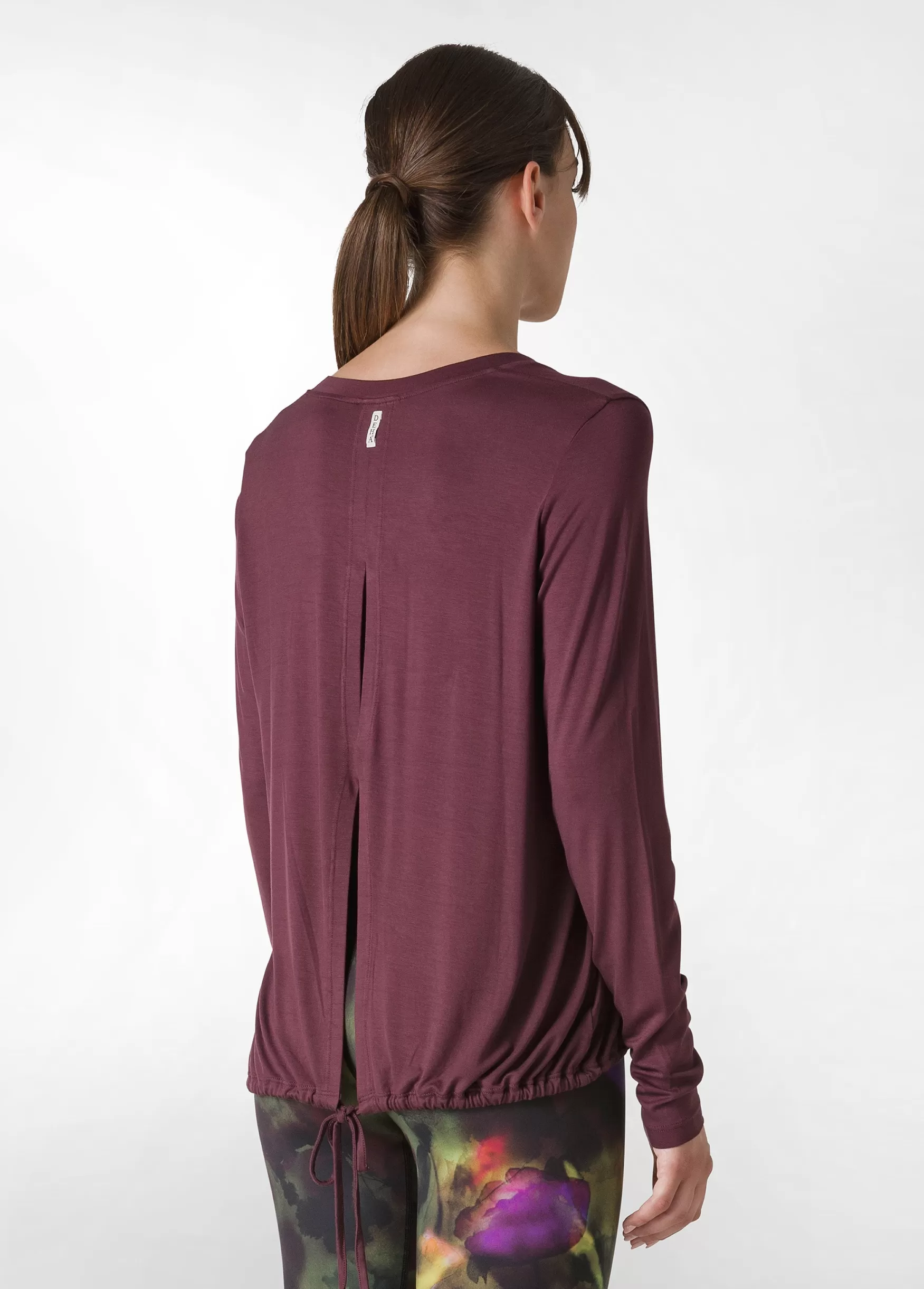 Best DEHA Yoga Long Sleeve Viscose Top Red Tibetan Red